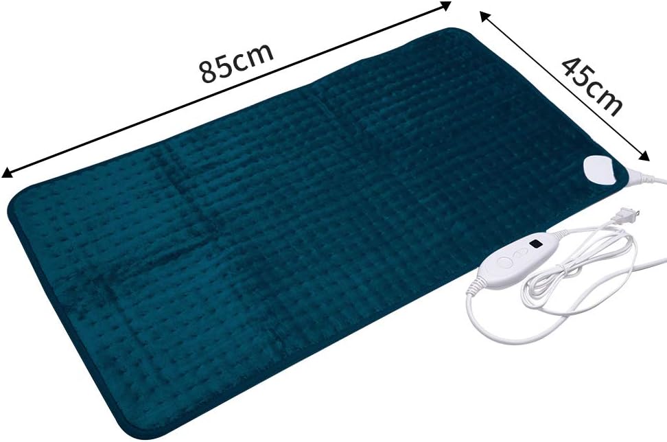 Ambershine 45cmx85cm XXXL King Size Heating Pad with Fast-Heating Technology6 Temperature Settings, Flannel Electric Heating Pad/Pain Relief for Back/Neck/Shoulders/Abdomen/Legs (Dark Teal)