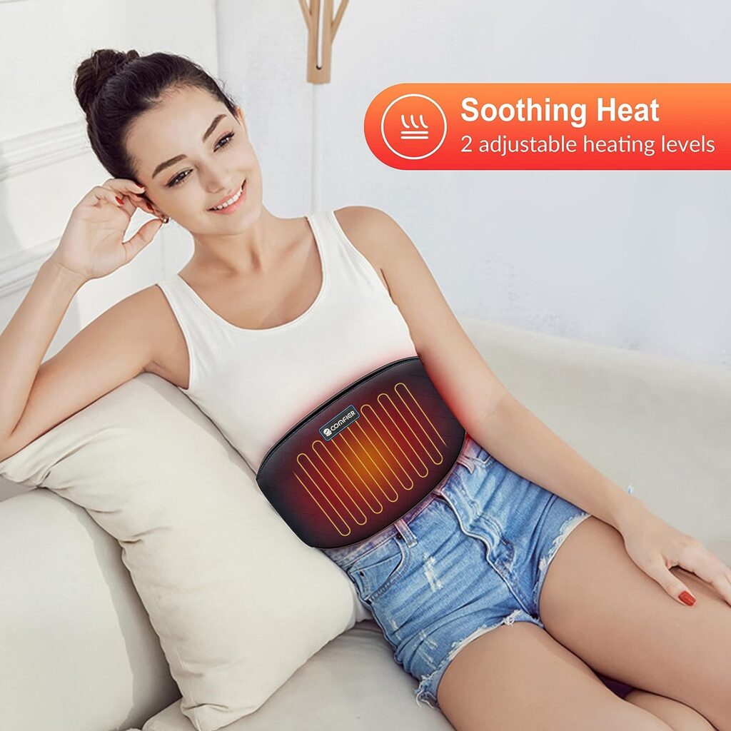 COMFIER Heating Pad for Back Pain Relief, Lower Back Massager with Heat, Heating Pads with Massager, Heat Pads for Lumbar,Abdominal,Leg,Cramps Arthritic Pain,Gifts for Her,Him