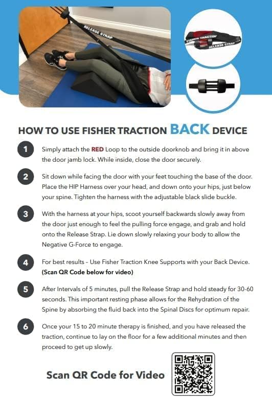 Fisher Traction® Back Discomfort  Discomfort Relief Device | for Pinched Nerves  Disc Bulges | Back Problem Relief | Mobile Spine Decompression  Lumbar Traction Device Back Device Without Wedge