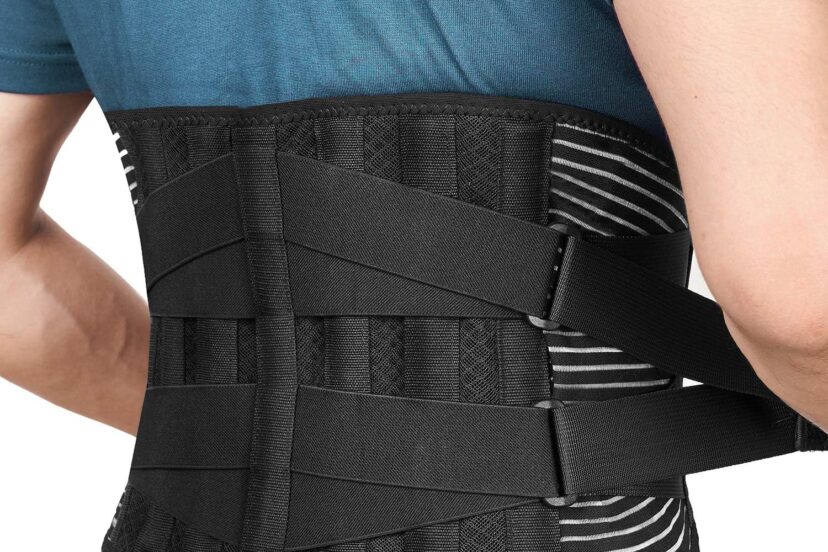 freetoo back braces for lower back pain relief with 6 stays breathable back support belt for menwomen for work anti skid