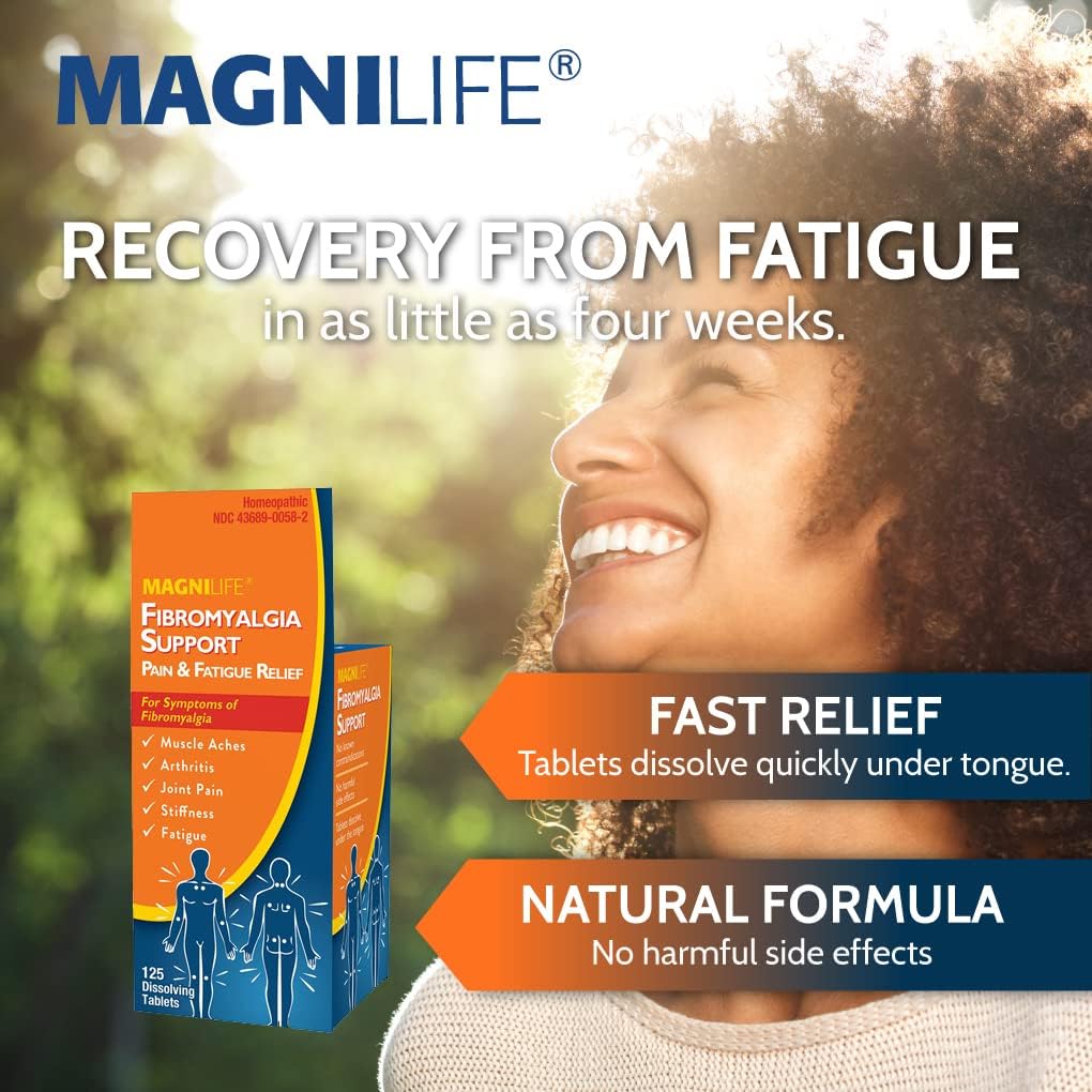 MagniLife Fibromyalgia Support, Fast-Acting Relief for Arthritis, Muscle Aches, Pain and Fatigue, 125 Quick Dissolve Tablets (Packaging May Vary)