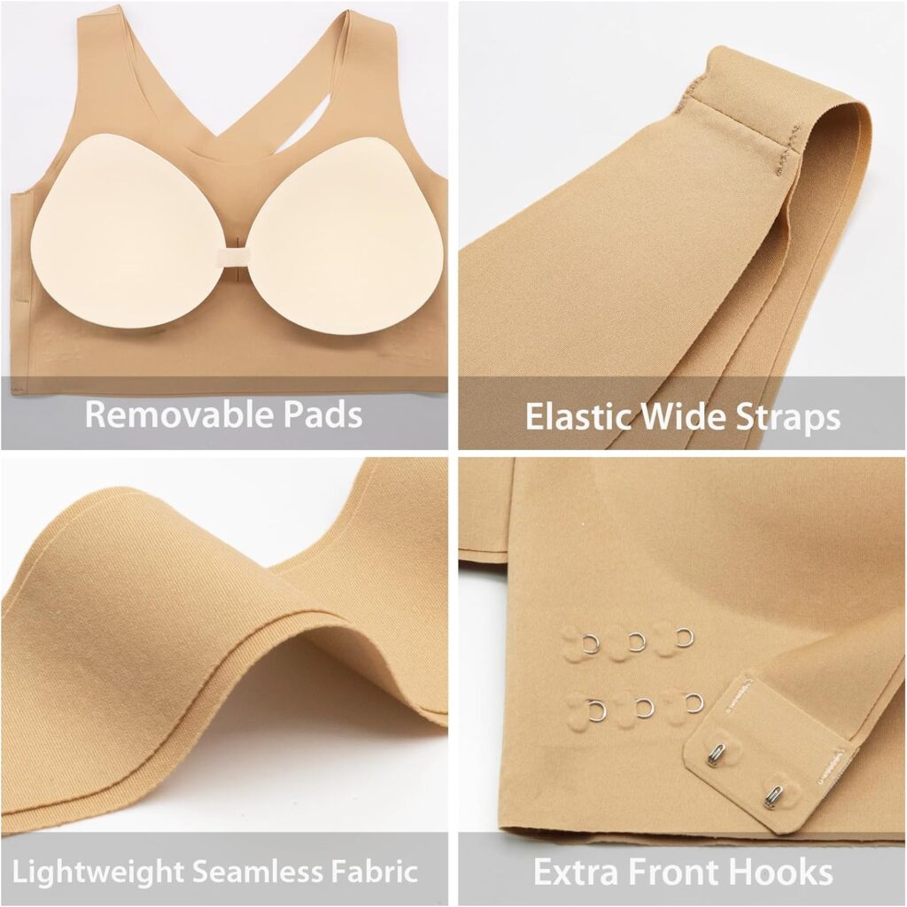 WANAFREE Seamless Posture Bralette Comfort Bras for Women No Underwire Comfort Sports Bra Wireless