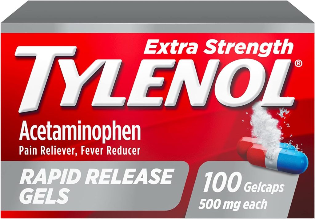 Tylenol Extra Strength Acetaminophen Rapid Release Gels, Pain Reliever  Fever Reducer, 100 ct
